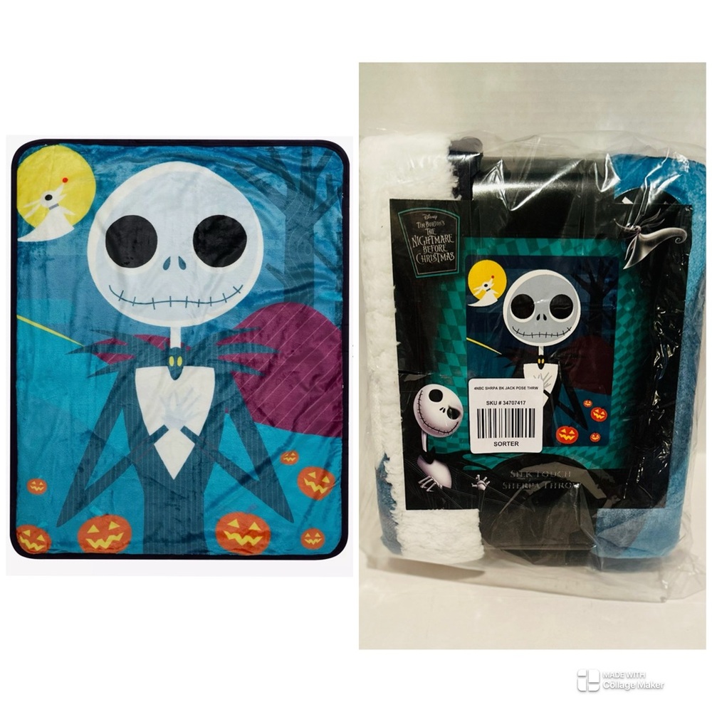 Disney NWT Nightmare Before Christmas Jack 40 X 50 Throw Blanket